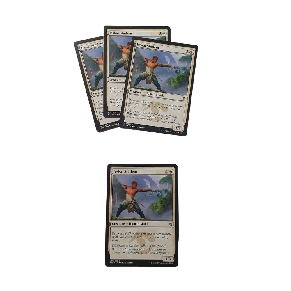Magic The Gathering Jeskai Student x4 Cards Creature Human Monk 2014 14/269